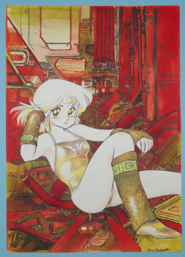 真作 山本貴嗣『エルフ・17』B4サイズ・サイン入りカラー原画一枚