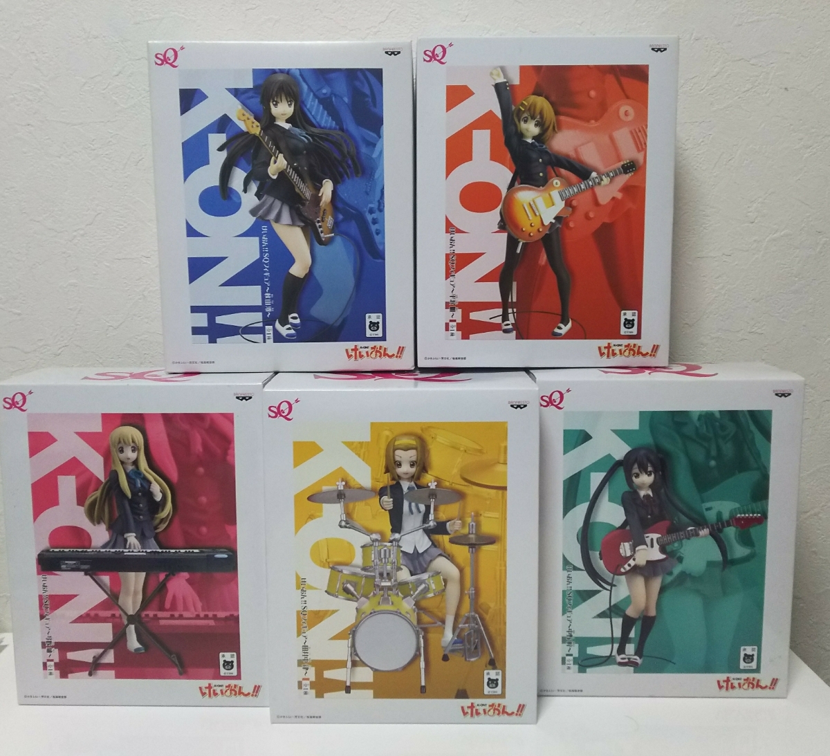 けいおん!! SQフィギュア 平沢唯、秋山澪、中野梓、田井中律、琴吹紬