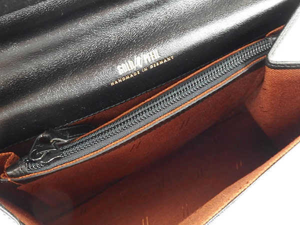 1円 超美品 ゴールドファイル GOLD PFEIL 2way レザー ハンドバッグ ブラック HS926