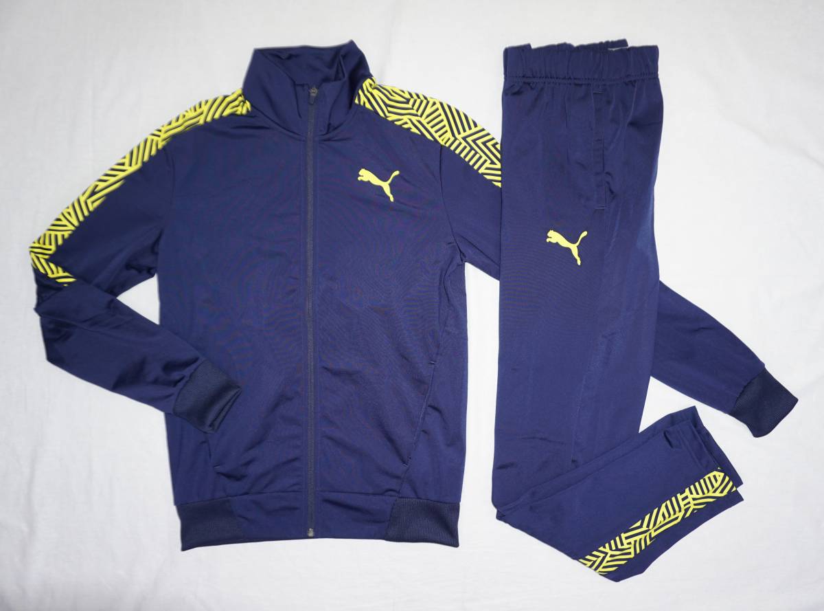 PUMA プーマ ジャージ メンズ 上下セット ネイビー×イエロー ジャージ上下セット ネイビー スポーツウェア ポリ Lサイズ イエロー ヒットユニオン セットアップ 上下 価格.com