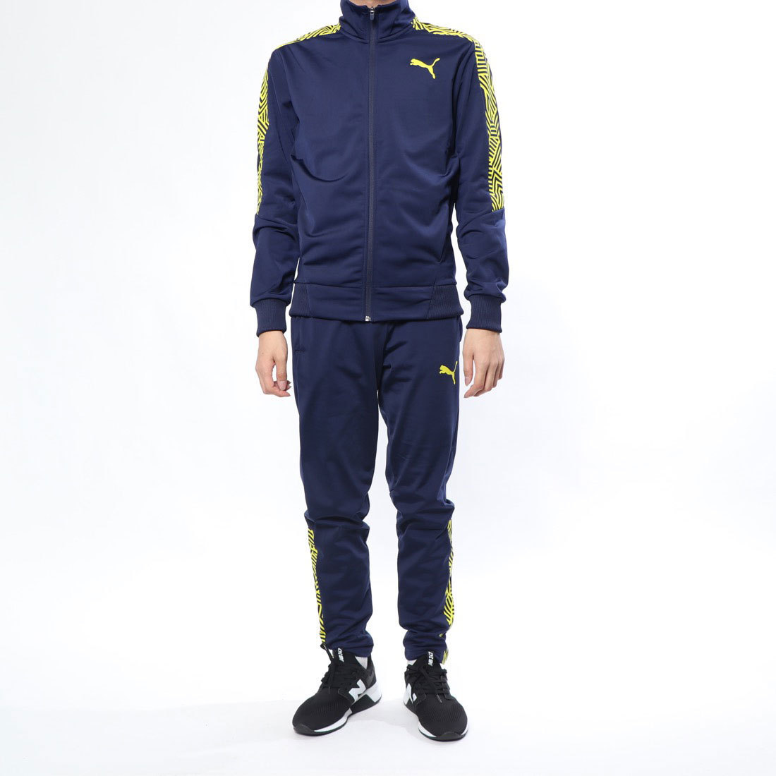 PUMA プーマ ジャージ メンズ 上下セット ネイビー×イエロー ジャージ上下セット ネイビー スポーツウェア ポリ Lサイズ イエロー ヒットユニオン セットアップ 上下 価格.com