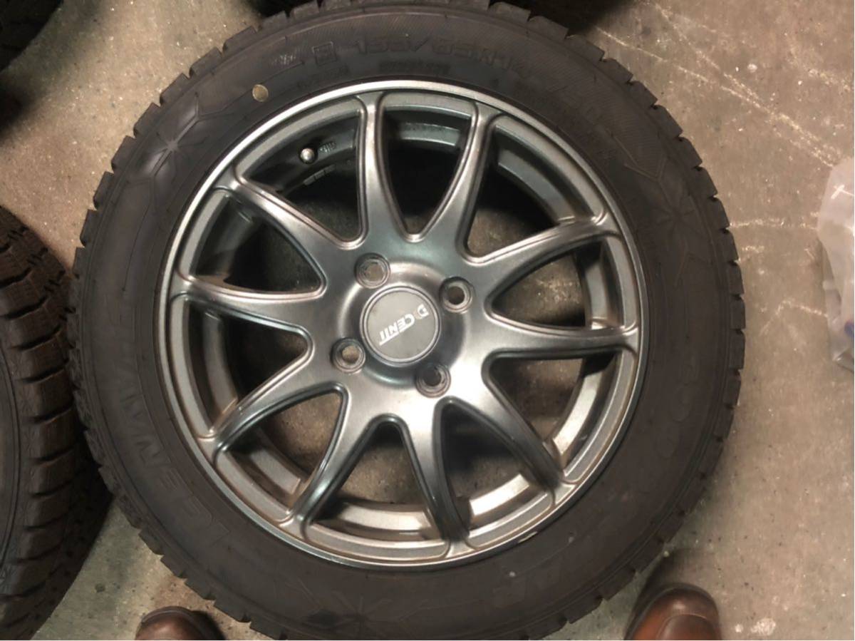 155/65R14 グッドイヤー ICE Navi6 2018製 バリ山 アルミセット 軽