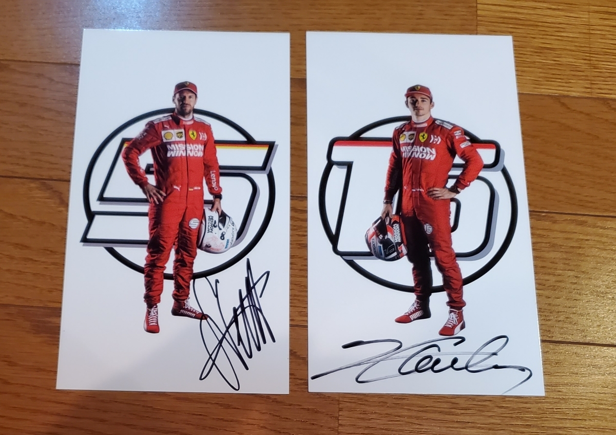 直筆サイン入りシャルル・ルクレール 2019年ドライバーズカード F1直筆サイン入り セバスチャン・ベッテル＆シャルル Ferrari 直筆サイン フェラーリ ドライバーズカード 直筆サイン入 0 Ｃ．ルクレール スクーデリア・フェラーリ ベッテル F1 ドライバー 直筆サイン入りフォトa4