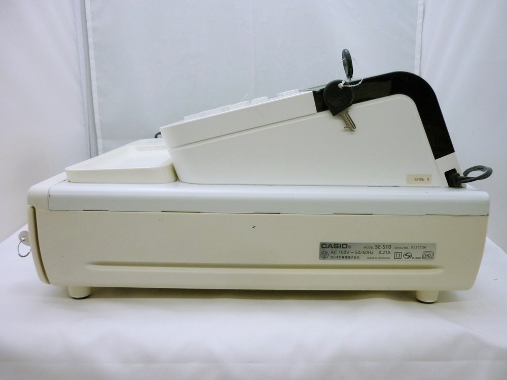 19-H-227【中古】CASIO カシオ レジスター SE-S10 ホワイト 白 電卓