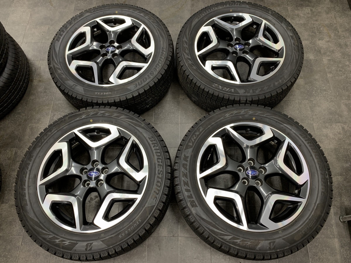 【極上スタッドレス】綺麗 スバル XV 純正 225/55R18 ブリザック VRX2 バリ山 2017年製 フォレスターなど