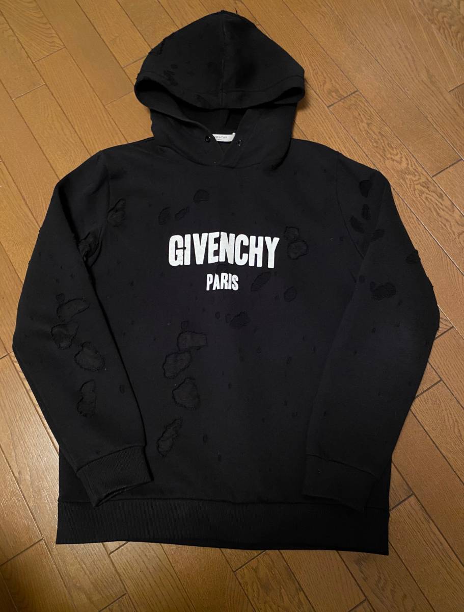 デストロイ パーカー GIVENCHY ジバンシィ ロゴ 正規 Givenchy - 黒