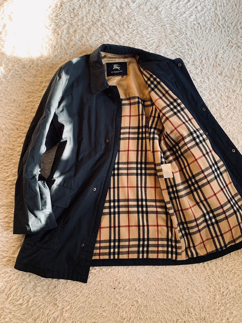 貴重希少 BURBERRY ステンカラーコート バーバリーロンドン 襟裏チェック 54s 超希少 インポートモデル バーバリー 極上ウール ステンカラー