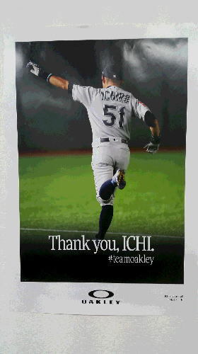 野球 【希少】イチロー 『OAKLEY』B1ポスター Thank you ICHI