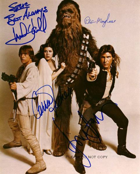 1977年 スター・ウォーズ メインキャスト Mark Hamill， Carrie Fisher