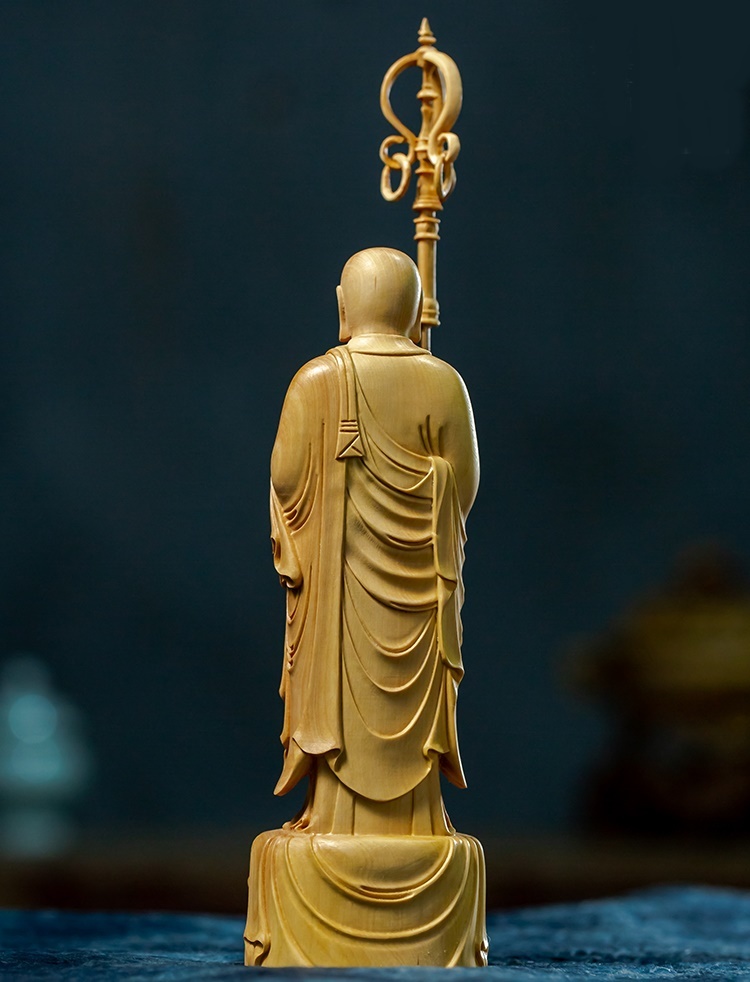 特上彫 地蔵菩薩立像 仏像 木彫り 仏教工芸品 彫刻 柘植 ｜お地蔵さん 置物