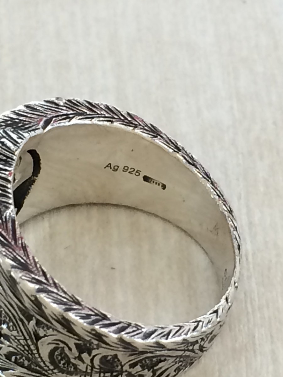 GUCCI◇リング/SV925/17号/925/インターロッキングG/ロゴ/アラベスク