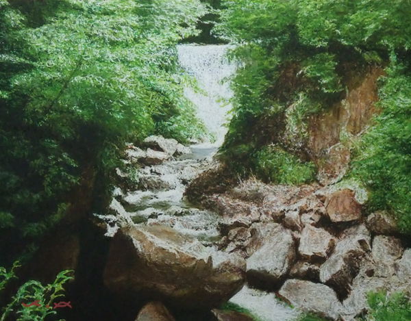 荒木孝介◇渓 流◇埼玉県奥秩父 F0号肉筆絵画作品 真作原画・新品