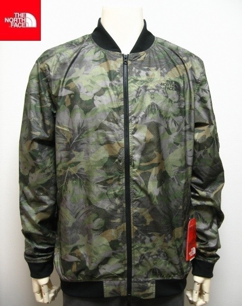 新品 US-L(JP-XL) US THE NORTH FACE MEAFORD 2 BOMBER ジャケット ENGLISH GRN CAMO PT MA-1フライトジャケット WINDWALL