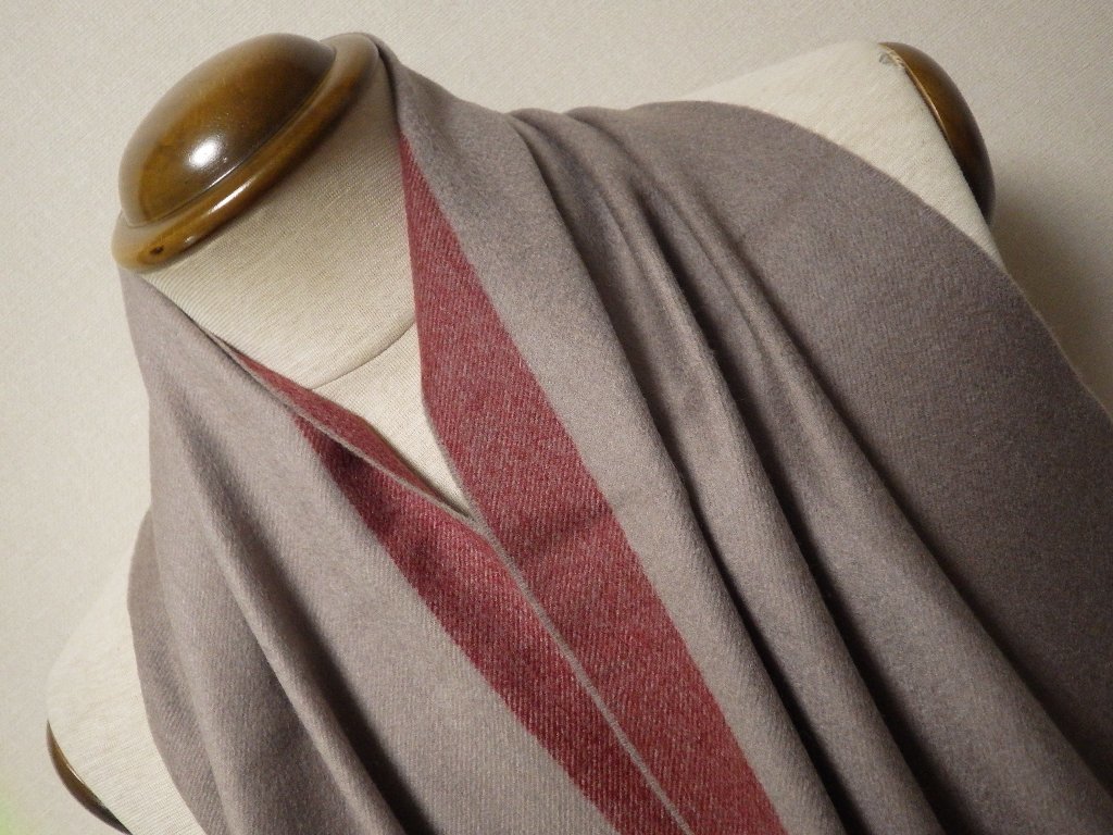 新品 コロンボ(伊) カシミア100% 極上マフラー 同系色3色ストライプ