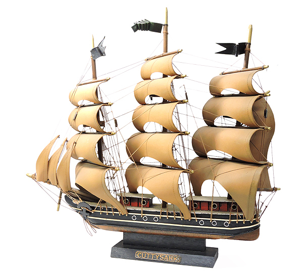 札幌引取限定!! メーカー不明 帆船 模型 CUTTY SARK カティサーク アンティーク オブジェ 中古 現状品