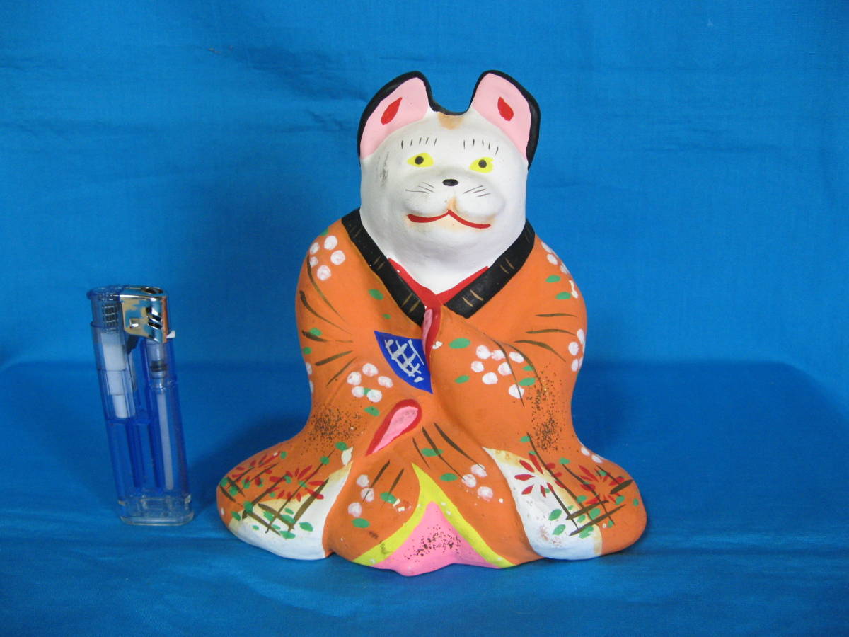 郷土玩具「小幡人形（招猫）」【 送料確認用出品 】 ねこれくと 招き猫 小幡人形 郷土玩具 郷土玩具「小幡人形（三味線猫