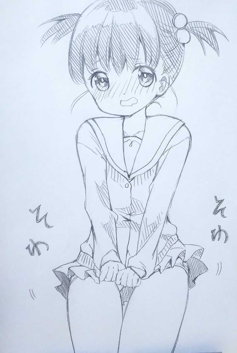 ⑧手描きイラスト/オリジナル/女の子/ラフ画/パンチラ(手描きイラスト ⑧手描きイラスト/オリジナル/女の子/ラフ画/パンチラ(手描きイラスト