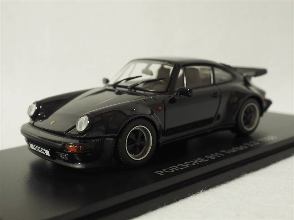フロント&リア開閉モデル) Porsche 911 Turbo 3.3 1988 Dark Blue 京商