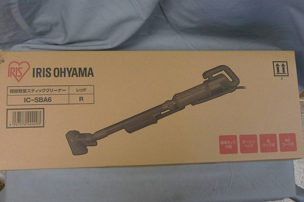 新品，2026 アイリスオーヤマ 静電モップ付 極細軽量スティッククリーナーIC-SBA6 レッド(掃除機一般)｜売買されたオークション情報、yahooの商品情報をアーカイブ公開 - オークファン その他