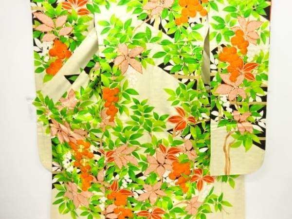 ♪IDnet即決♪ アンティーク 南天模様刺繍振袖 刺繍 振袖 アンティーク 
