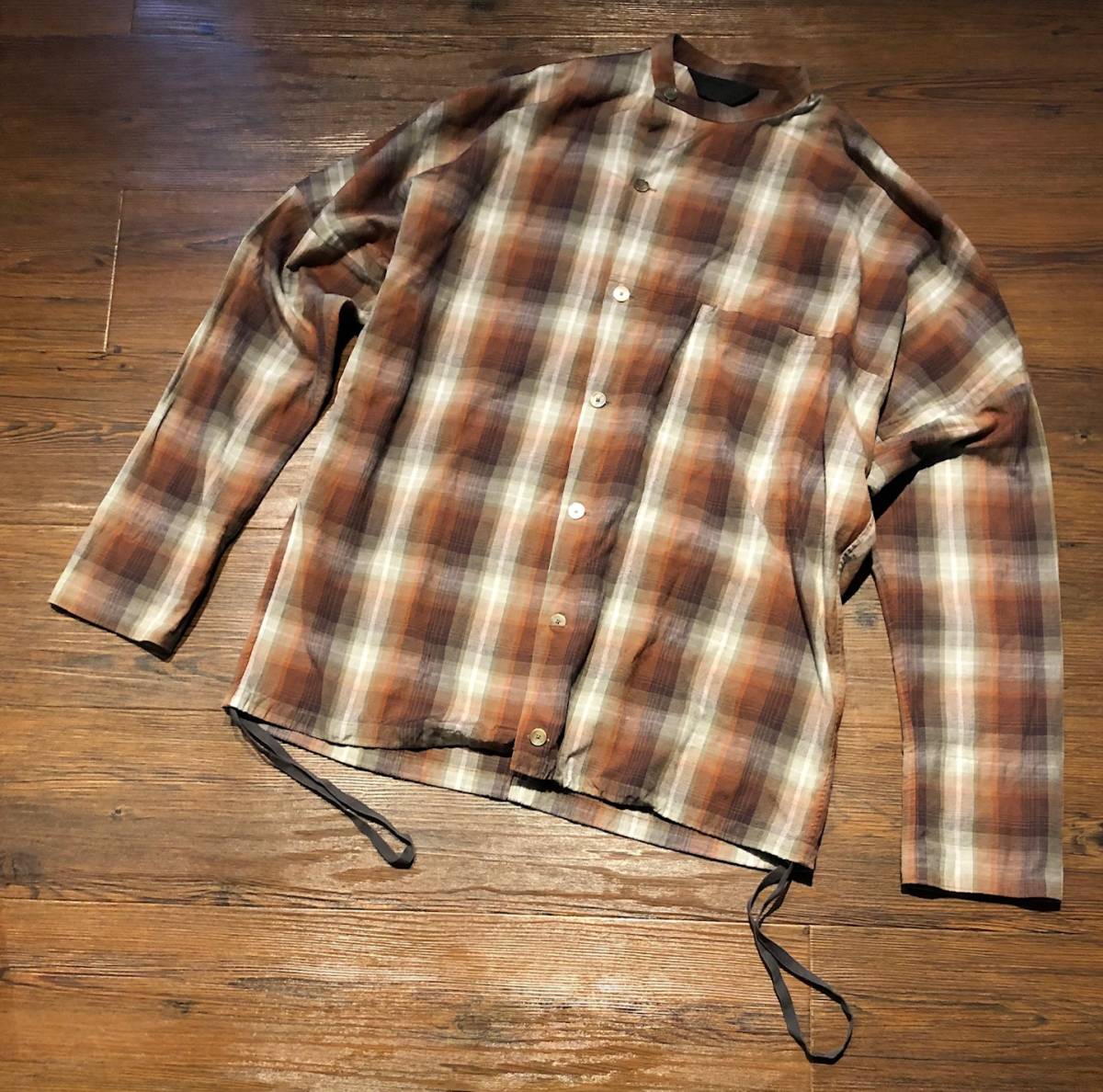 定価33000円☆ ESSAY 18AW ドルマンスリーブ チェック ノーカラー 
