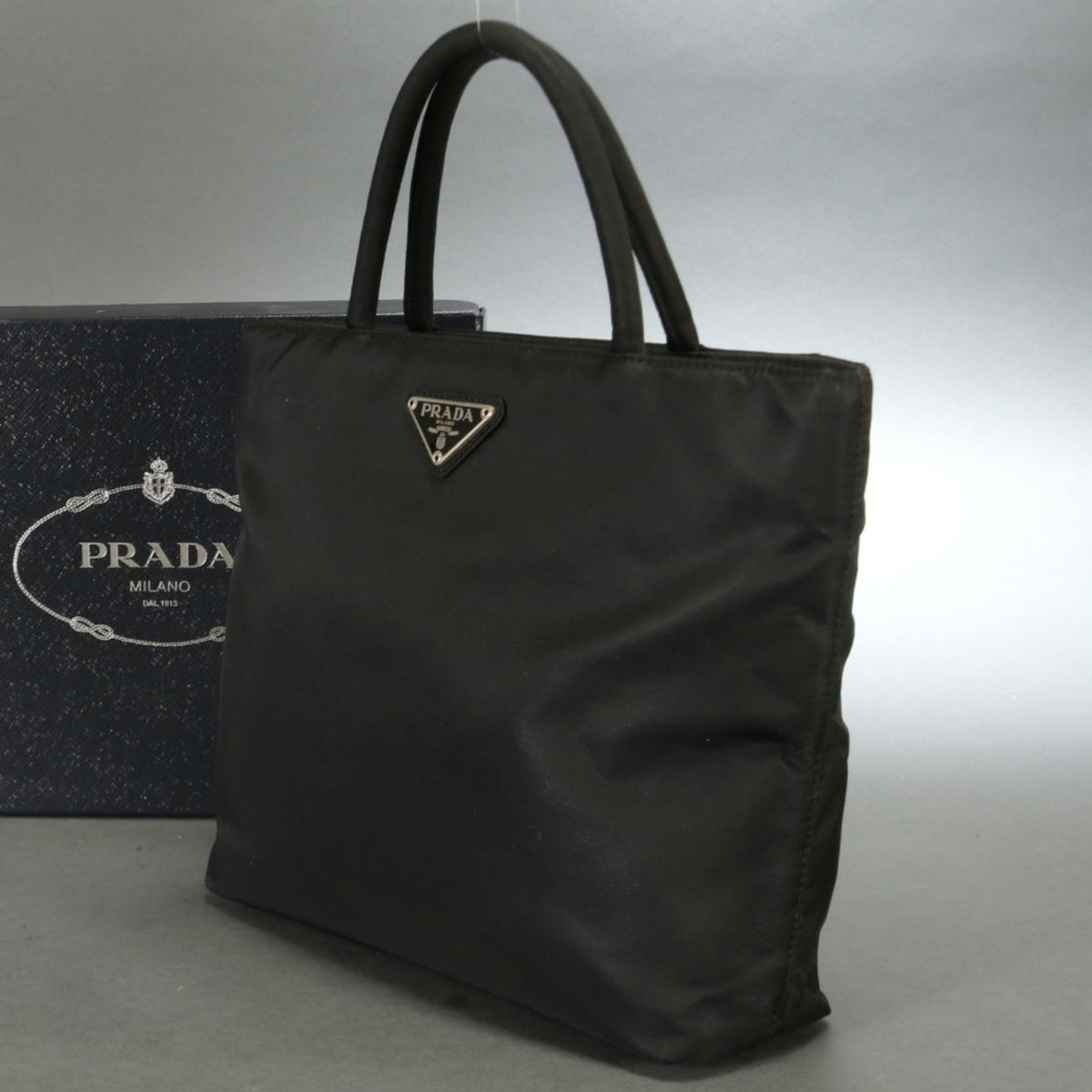 PRADA プラダ ナイロン 三角ロゴ テスート トートバッグ 1円 □美品 
