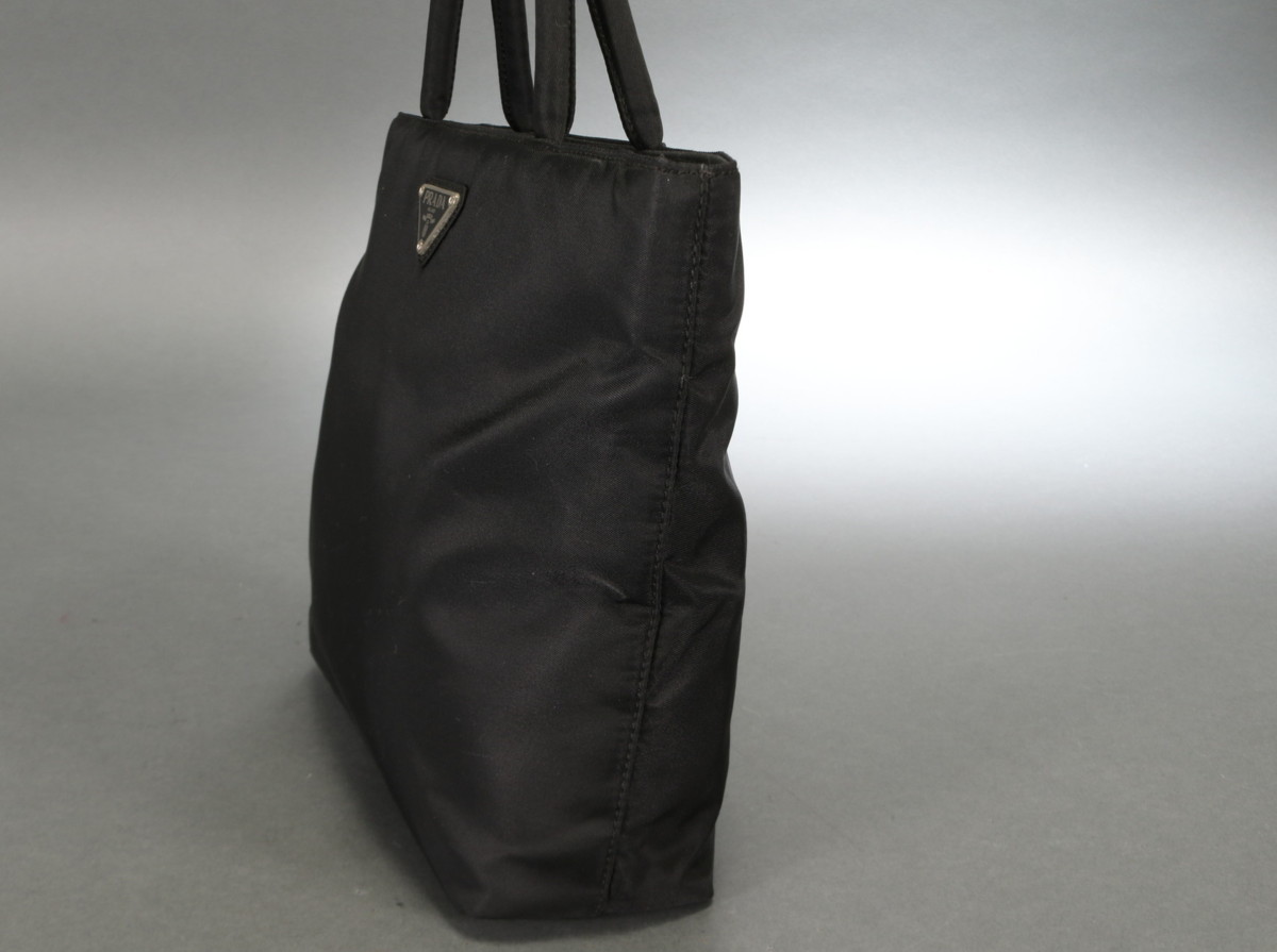 PRADA プラダ ナイロン 三角ロゴ テスート トートバッグ 1円 □美品 