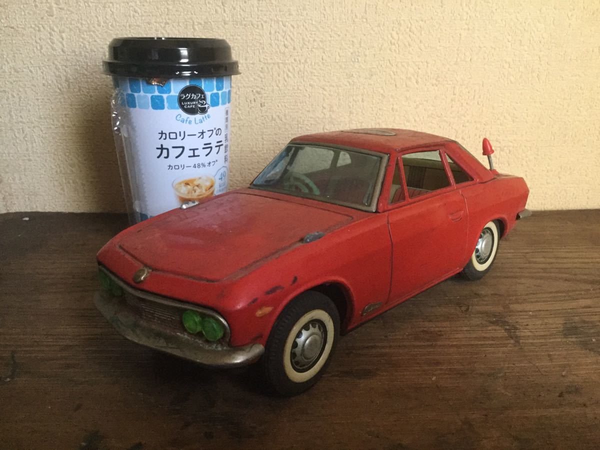昔のブリキ自動車・イチコー シルビア 赤 検旧車ぶりき玩具昭和レトロ