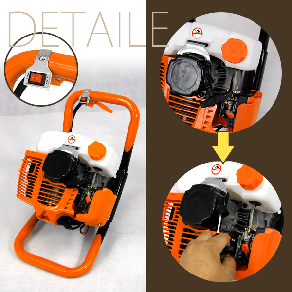 アースオーガー エンジンオーガ 穴掘り機 52cc 80φ ドリル付