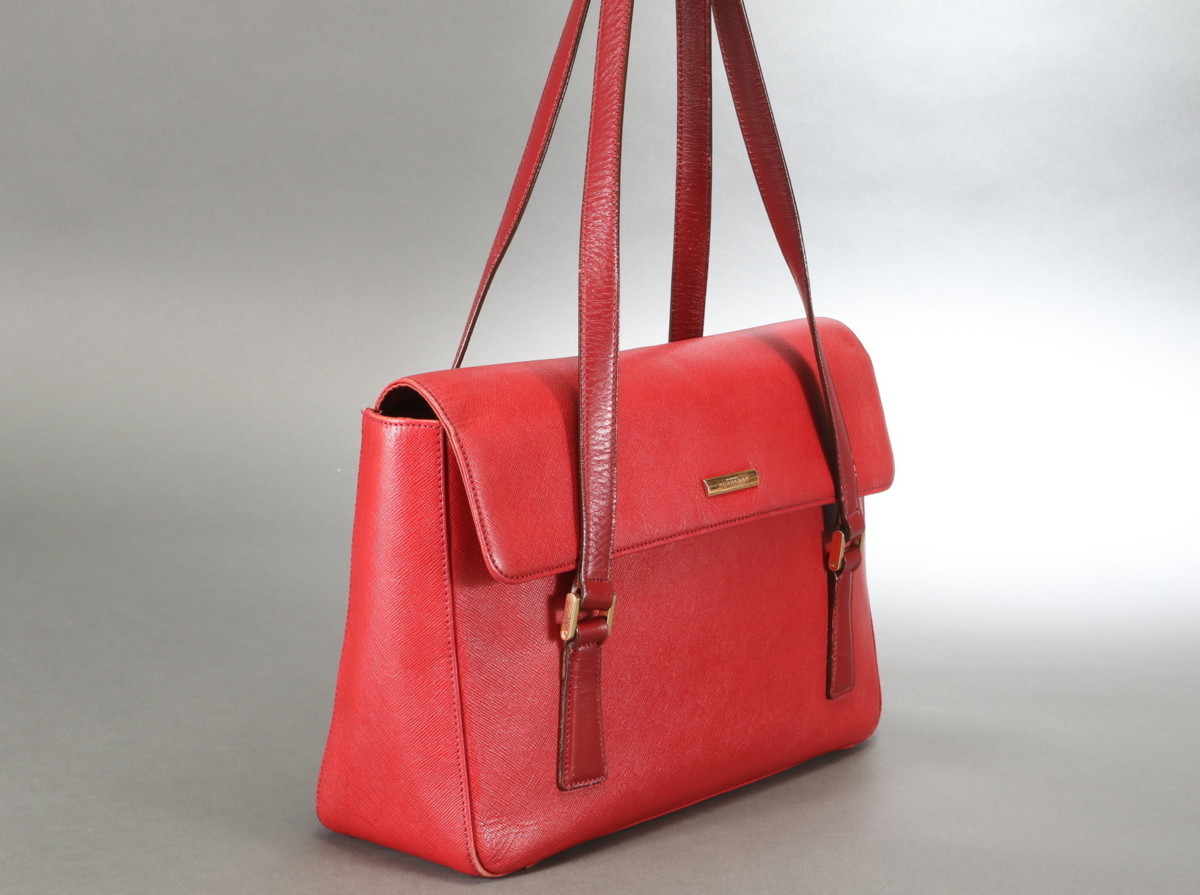 バーバリー BURBERRY レザー ハンドバッグ サフィアーノ BURBERRY