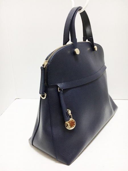 フルラ FURLA ハンドバッグ パイパー レザー ネイビー バッグ ハンドバッグ フルラ パイパー パイパーs 美品 ショルダーバッグ