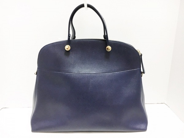 フルラ FURLA ハンドバッグ パイパー レザー ネイビー バッグ ハンドバッグ フルラ パイパー パイパーs 美品 ショルダーバッグ