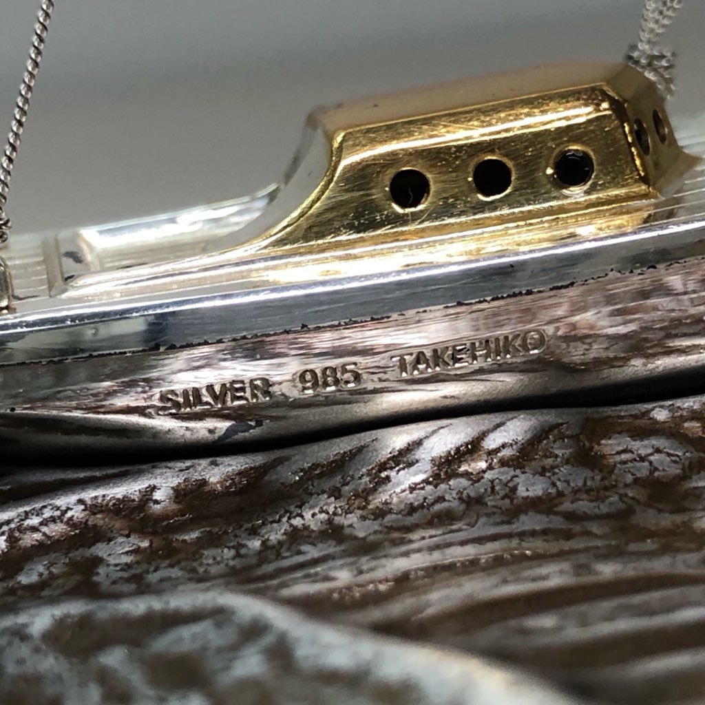 SILVER 985 TAKEHIKO 船 ヨット 銀製 置物 ガラスケースつき 1円