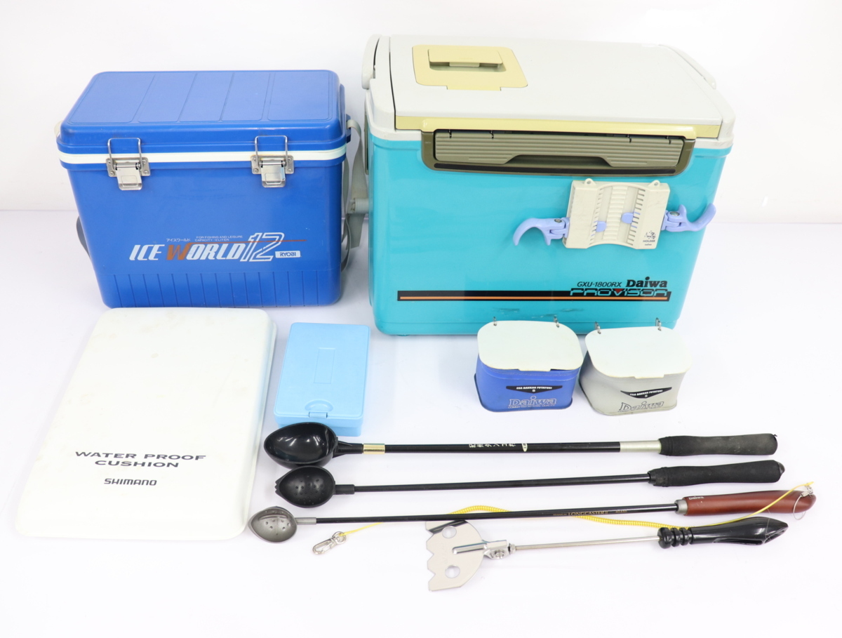 【高品質，お得】 ダイワ GXU 1800RX リョービ アイスワールド12 シマノ WPフクッション ダイワ ロングキャスター2 40-650 他 杓 など 計9点(フィッシング)｜売買されたオークション情報、yahooの商品情報をアーカイ その他