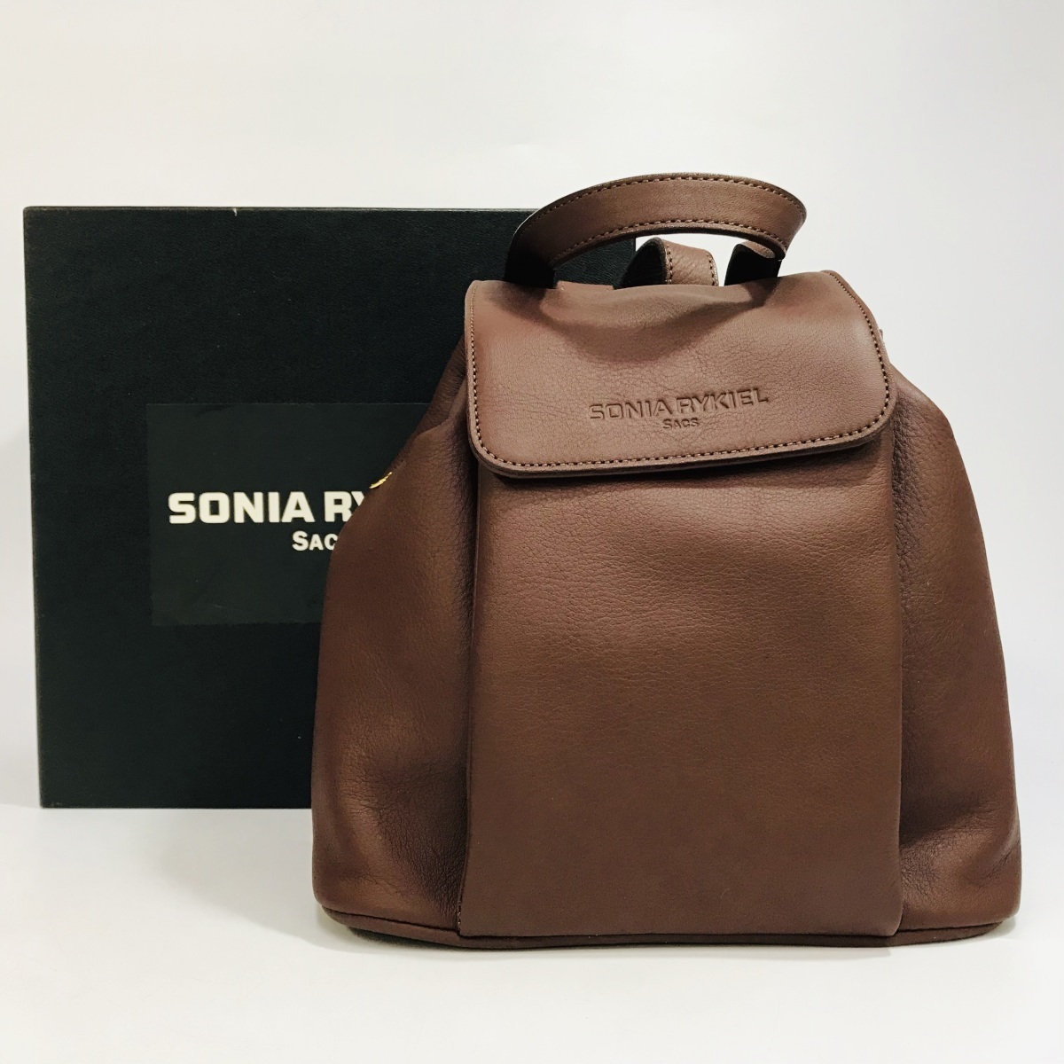 SONIA RYKIEL ソニアリキエル レザー ミニ リュック バッグ ブラウン 