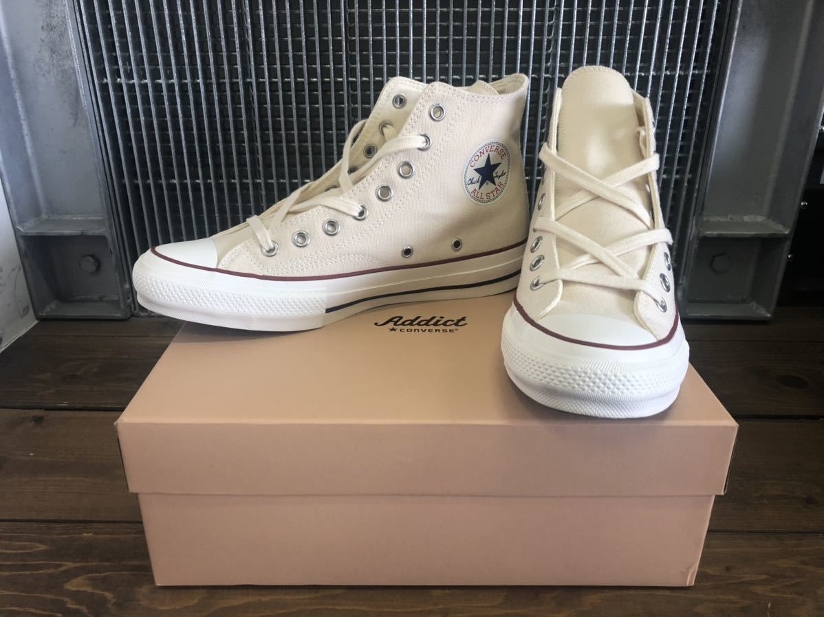 新品 生成り US8 26.5cm Addict CHUCK TAYLOR CANVAS HI】 アディクト  