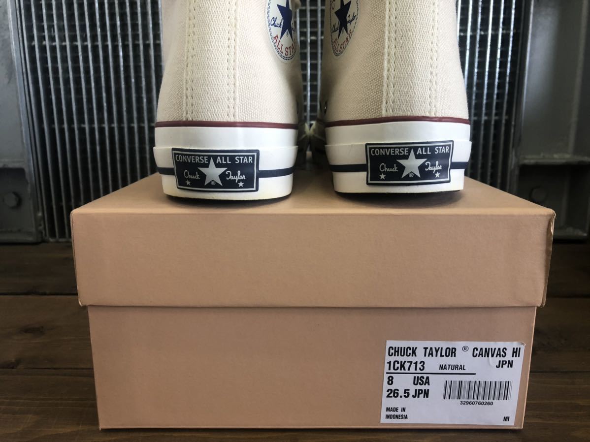 新品 生成り US8 26.5cm Addict CHUCK TAYLOR CANVAS HI】 アディクト  