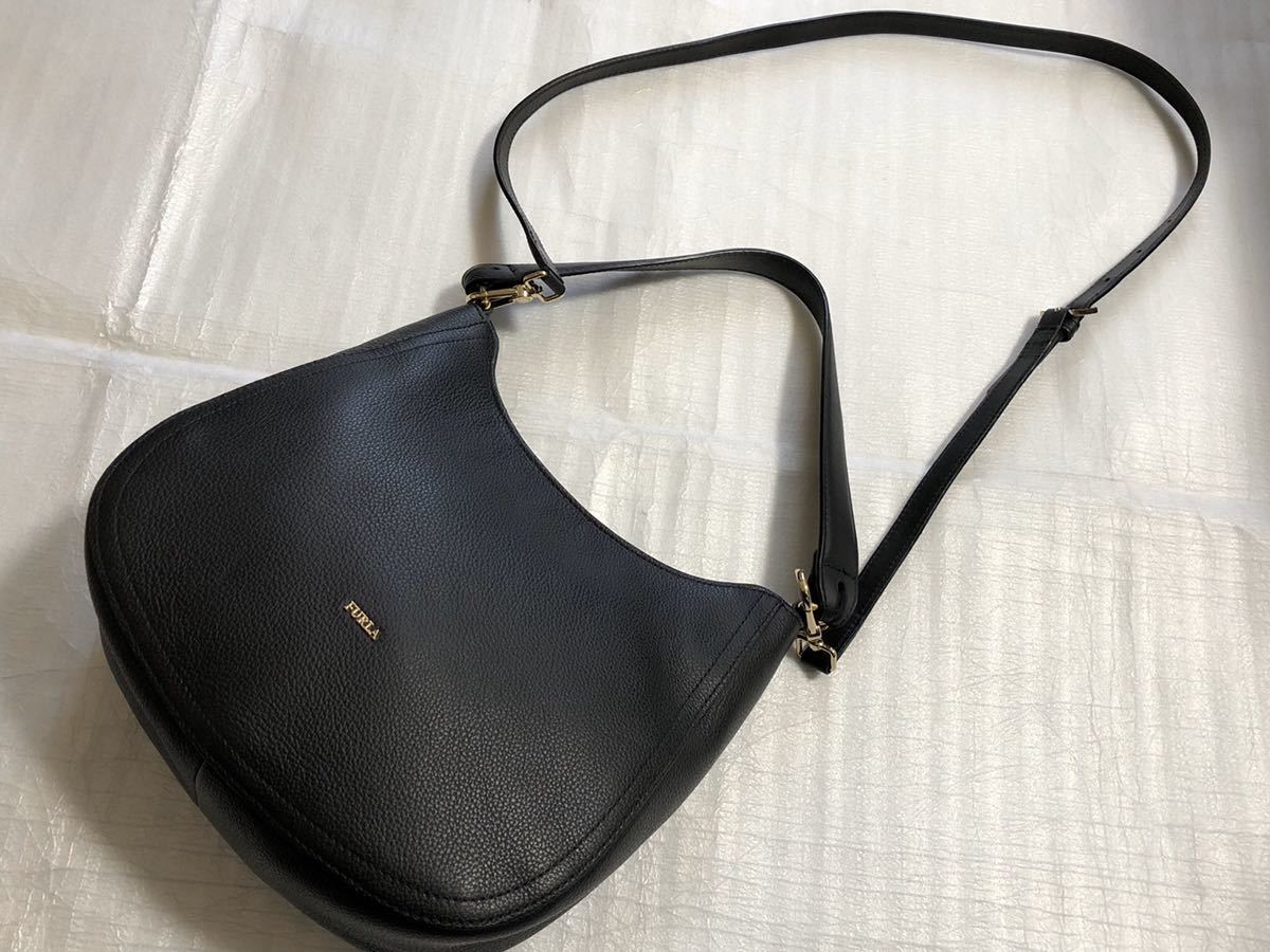 2026，品質保証 FURLA フルラ 2way ショルダーバッグ レザー 黒 ブラック(ショルダー)｜売買されたオークション情報、yahooの商品情報をアーカイブ公開 - オークファン ショルダー