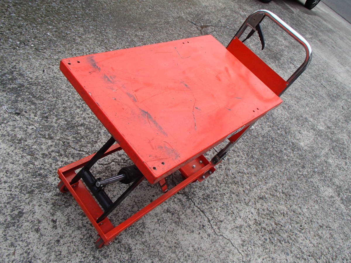 李3616 発送不可 引取り限定商品 中古 和コーポレーション 油圧式 テーブル運搬車 150kg KT-150HX_7