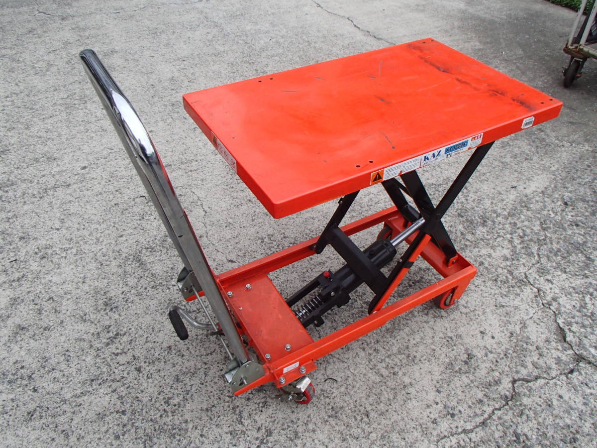 李3616 発送不可 引取り限定商品 中古 和コーポレーション 油圧式 テーブル運搬車 150kg KT-150HX_8