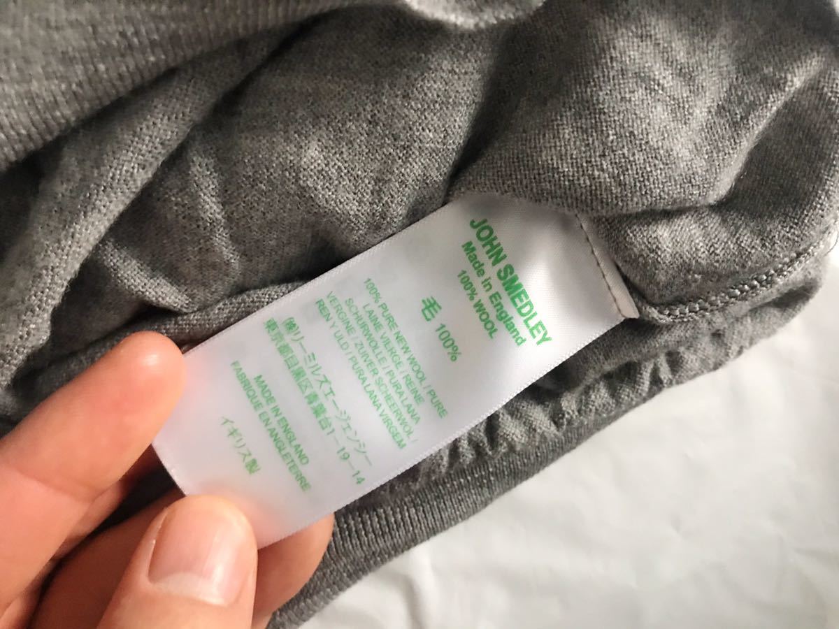 D) 美品 JOHN SMEDLEY ジョンスメドレー 英国製 ウール ニット クルー
