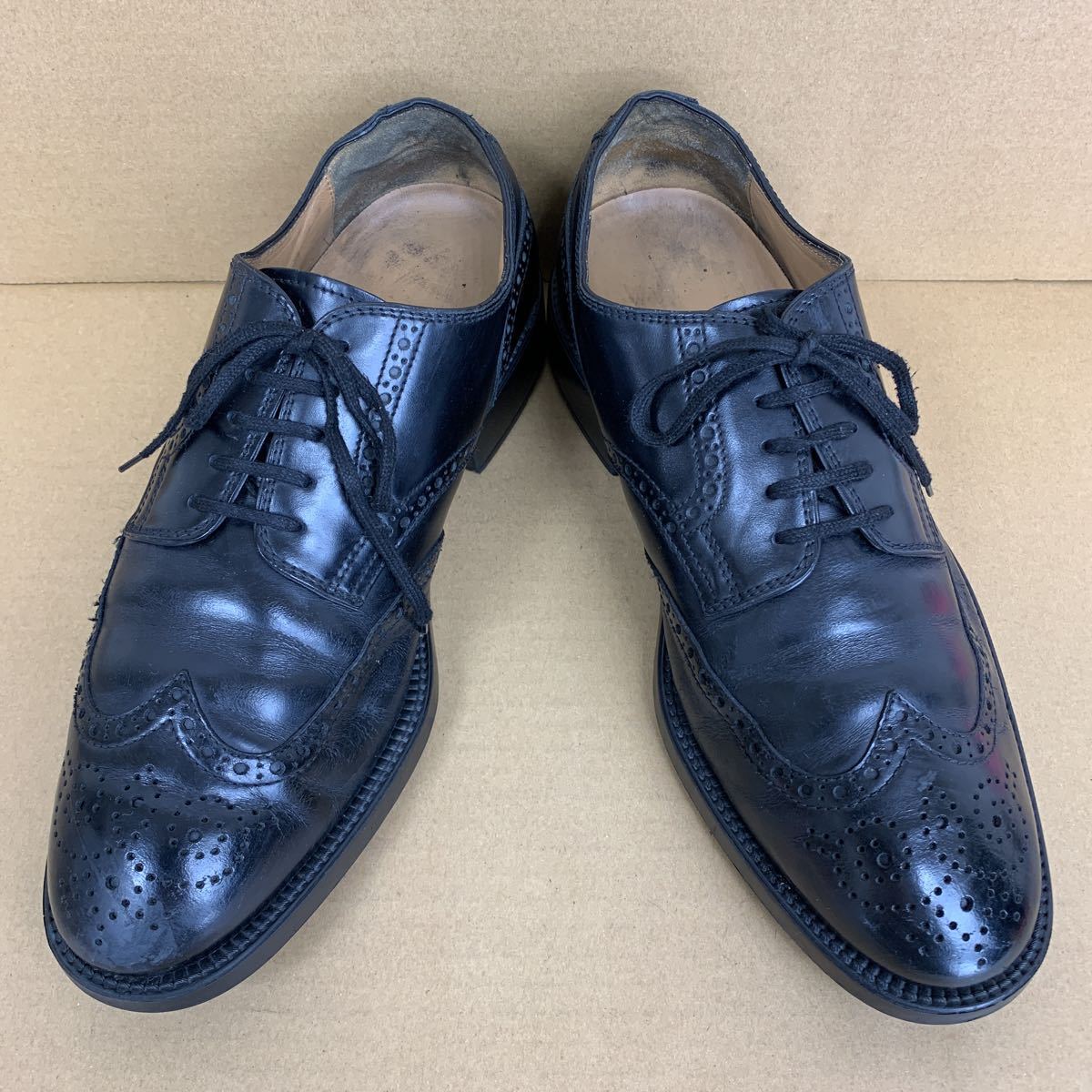 【他 靴3-3】トッズ　TOD's 7.5（26.0cm）イタリア製　ウイングチップ ビジネスシューズ　黒色