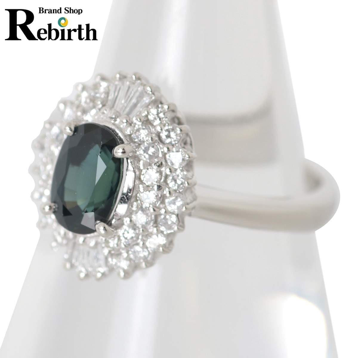 磨き仕上げ済 Pt900 サファイア リング プラチナ×天然サファイア1.23ct 