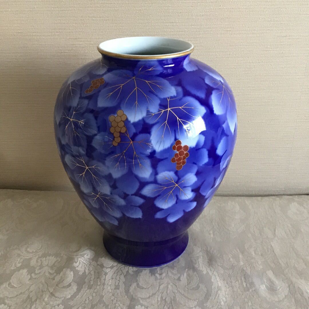 SALE，新品 送料無料 深川製磁 花瓶 葡萄柄 有田焼 アンティーク 深川