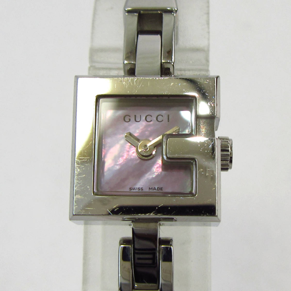 電池交換済】GUCCI グッチ 102 Gミニ ピンクシェル文字盤 クォーツ