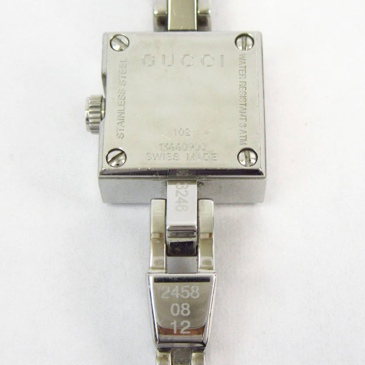 【電池交換済】GUCCI グッチ 腕時計 102 ミニG シルバー SS 電池交換済】GUCCI グッチ 102 Gミニ ピンクシェル文字盤 クォーツ