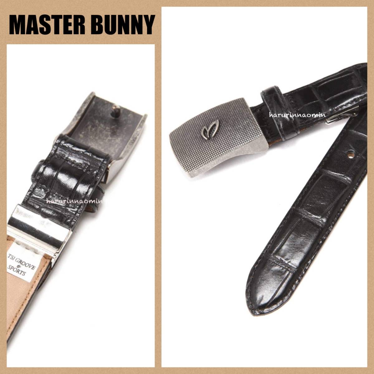 新品☆正規☆MASTER BUNNY☆Mマーク☆高級感☆クロコ型押し☆ベルト