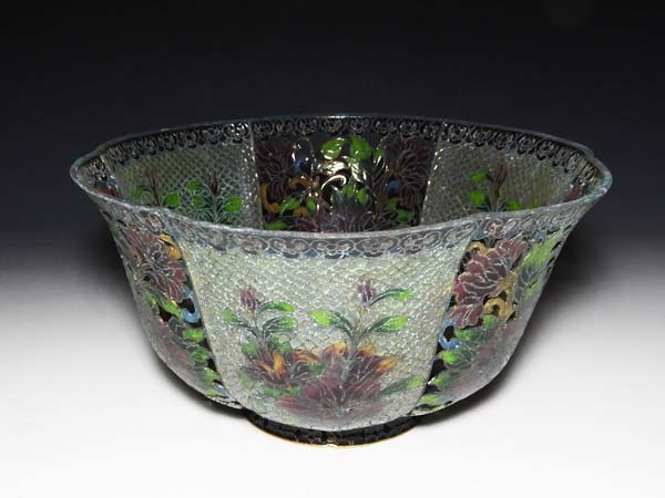 送料無料　中国古玩　琺瑯彩省胎七宝花瓶　高12ｃｍ 中国古玩 珍品 透胎七宝⁄省胎七宝 透かし玻璃七宝⁄細密銅胎 花紋 唐花