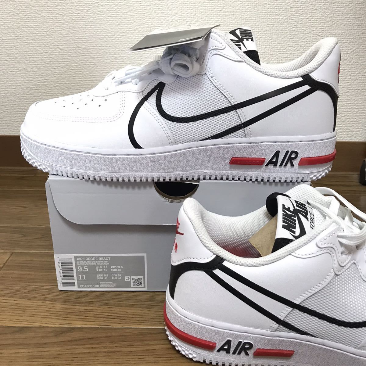 即発送 新品☆ 27.5cm NIKE AIR FORCE 1 REACT CD4366-100 エア 