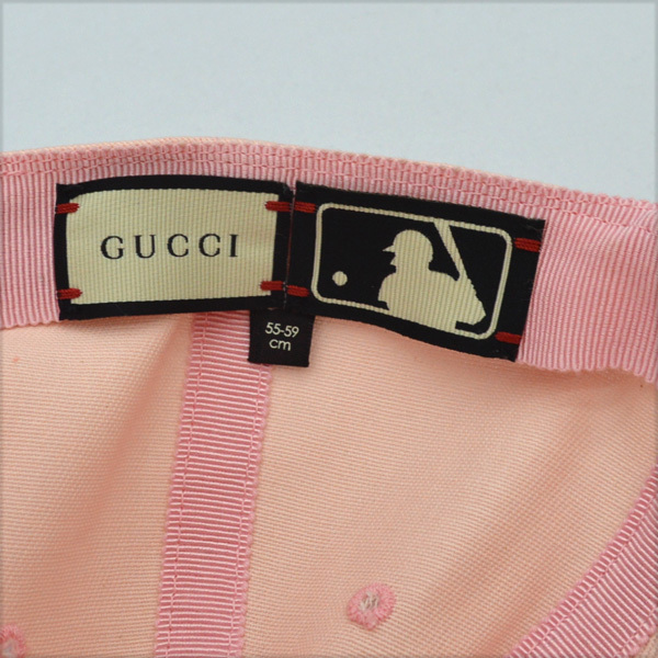 ベースボールキャップ ピンク - GUCCI ニューヨーク・ヤンキース